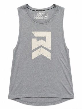 NWOT Barbell Cartel Cut Off Tank Gray XS Badge of Honor Muscle Shirt Gym